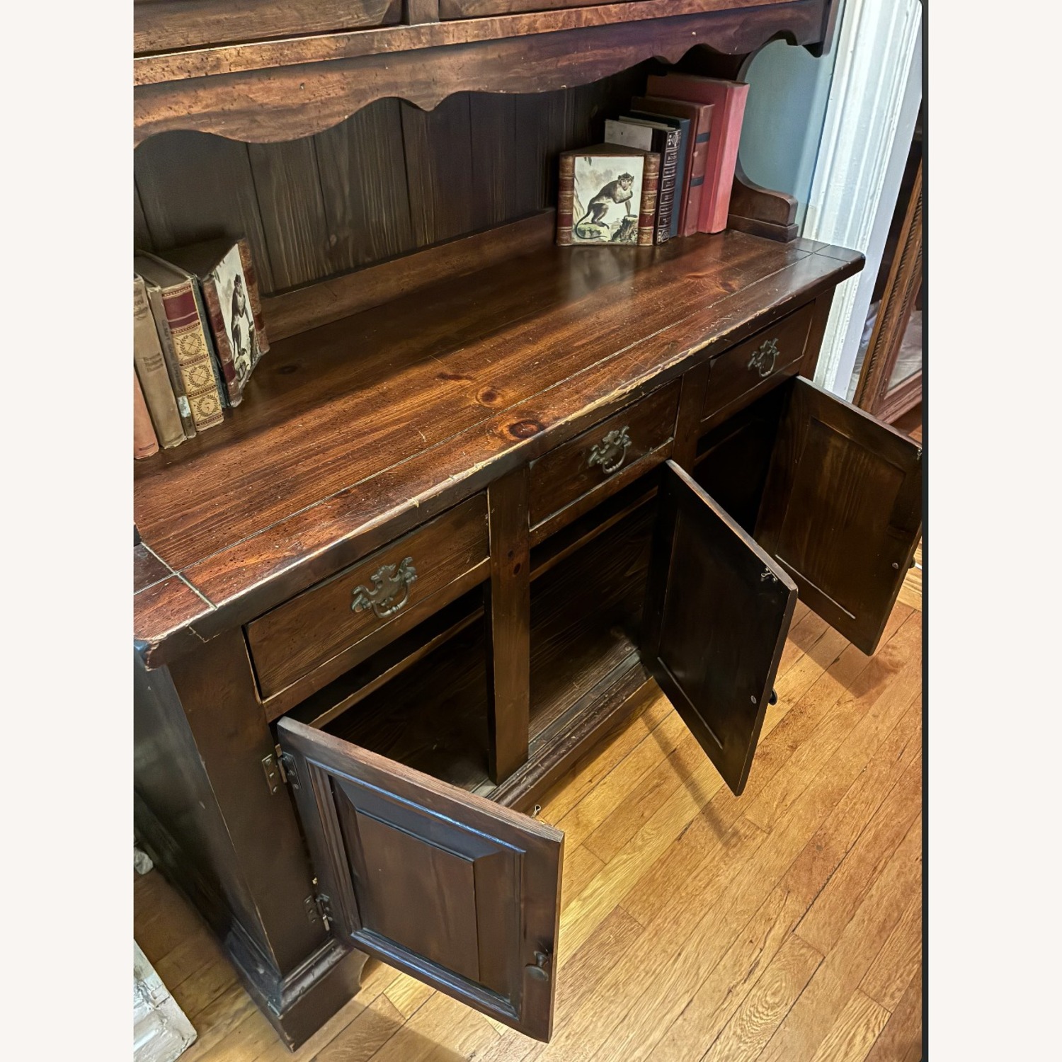 Vintage/Antique China Cabinet with Hutch/Bookshelf - image-7