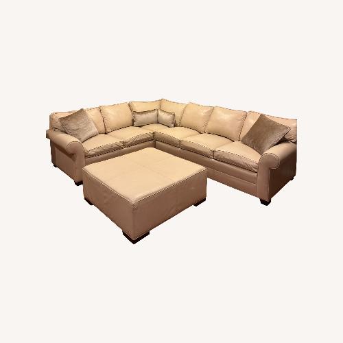Used Ethan Allen Acata Three Piece Leather Sectional for sale on AptDeco