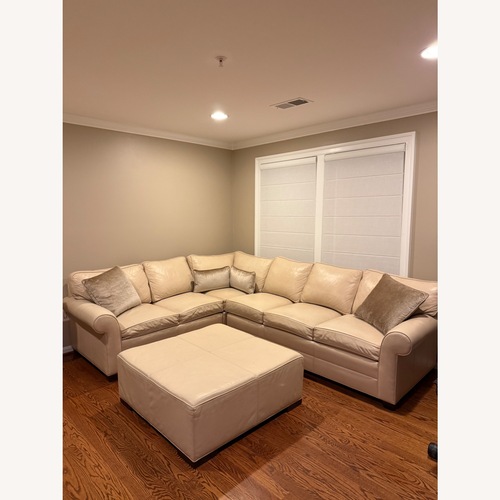Used Ethan Allen Acata Three Piece Leather Sectional for sale on AptDeco