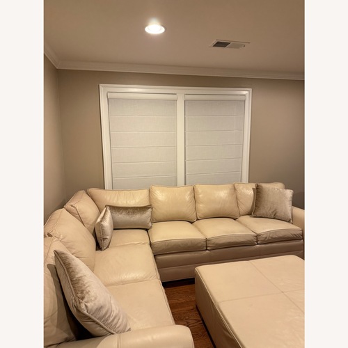 Used Ethan Allen Acata Three Piece Leather Sectional for sale on AptDeco