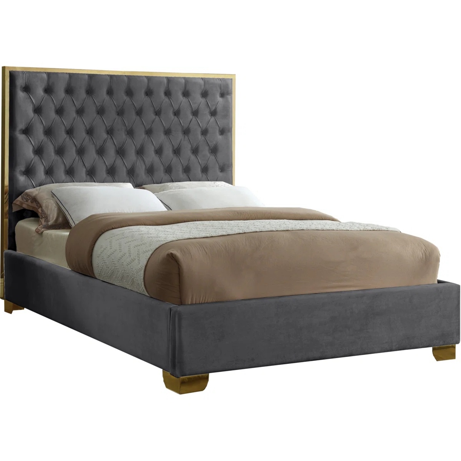 Spadaro Light Gray Metal King Bed - image-0