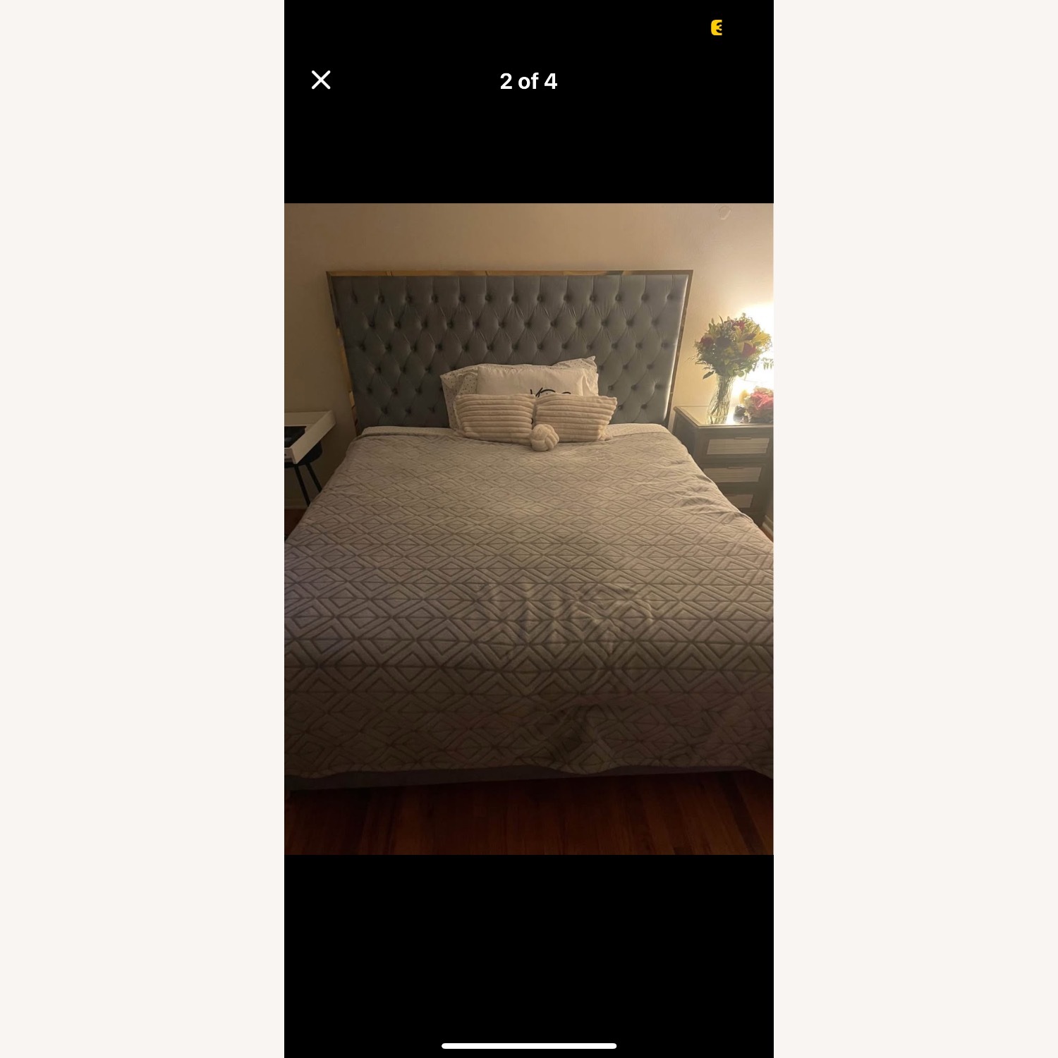 Spadaro Light Gray Metal King Bed - image-3