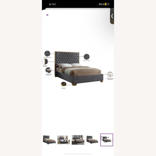 Used Spadaro Light Gray Metal King Bed for sale on AptDeco