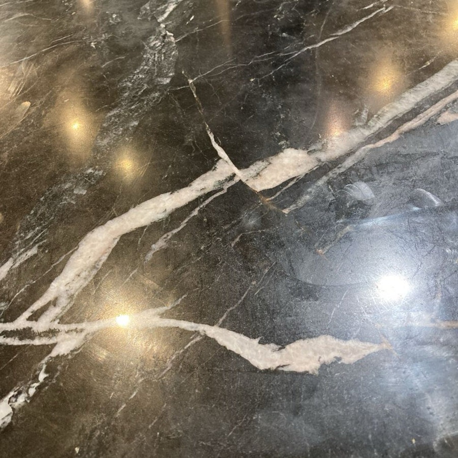 CB2 Harper Black Marble Slab Top Dining Table - image-5