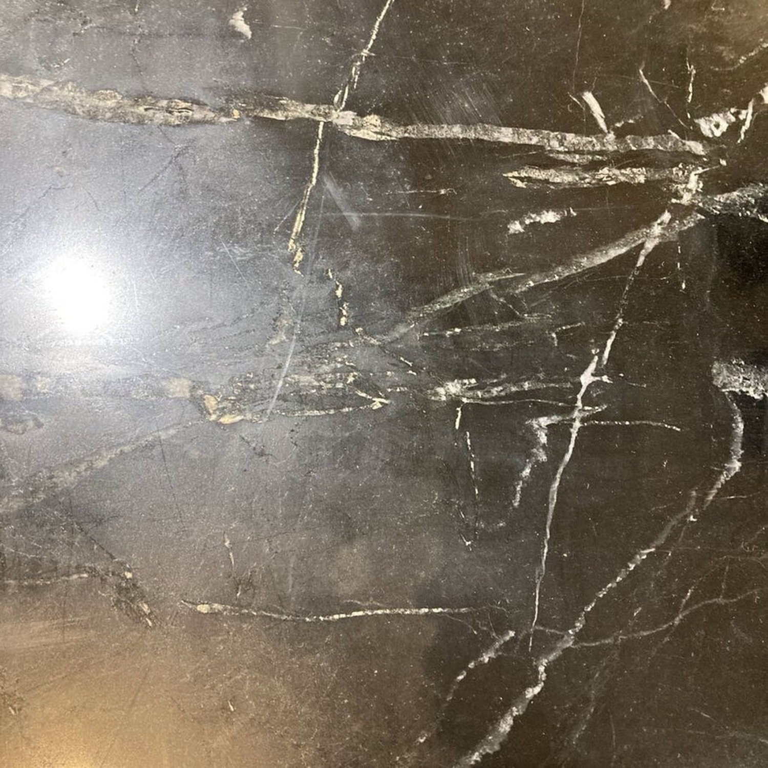 CB2 Harper Black Marble Slab Top Dining Table - image-6