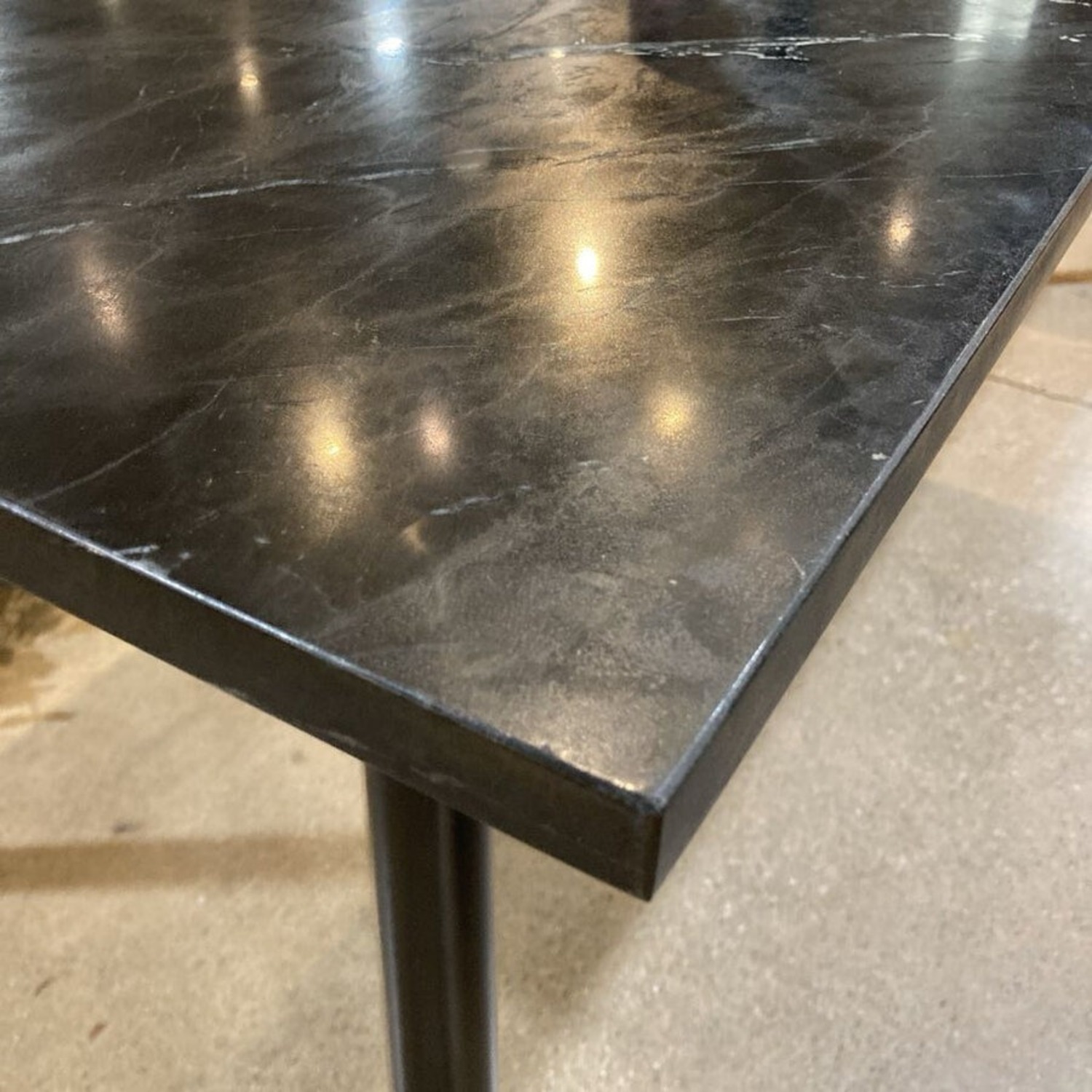 CB2 Harper Black Marble Slab Top Dining Table - image-2