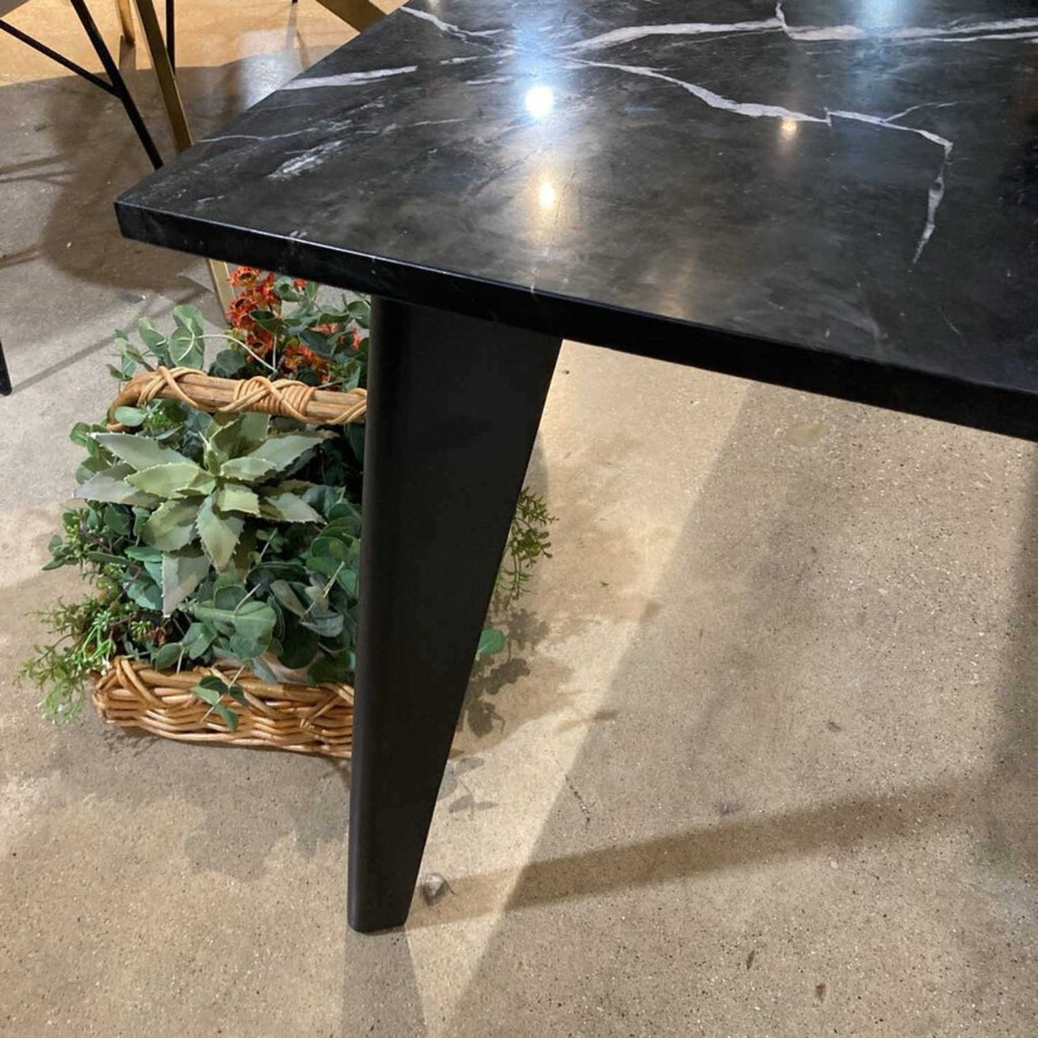 CB2 Harper Black Marble Slab Top Dining Table - image-3