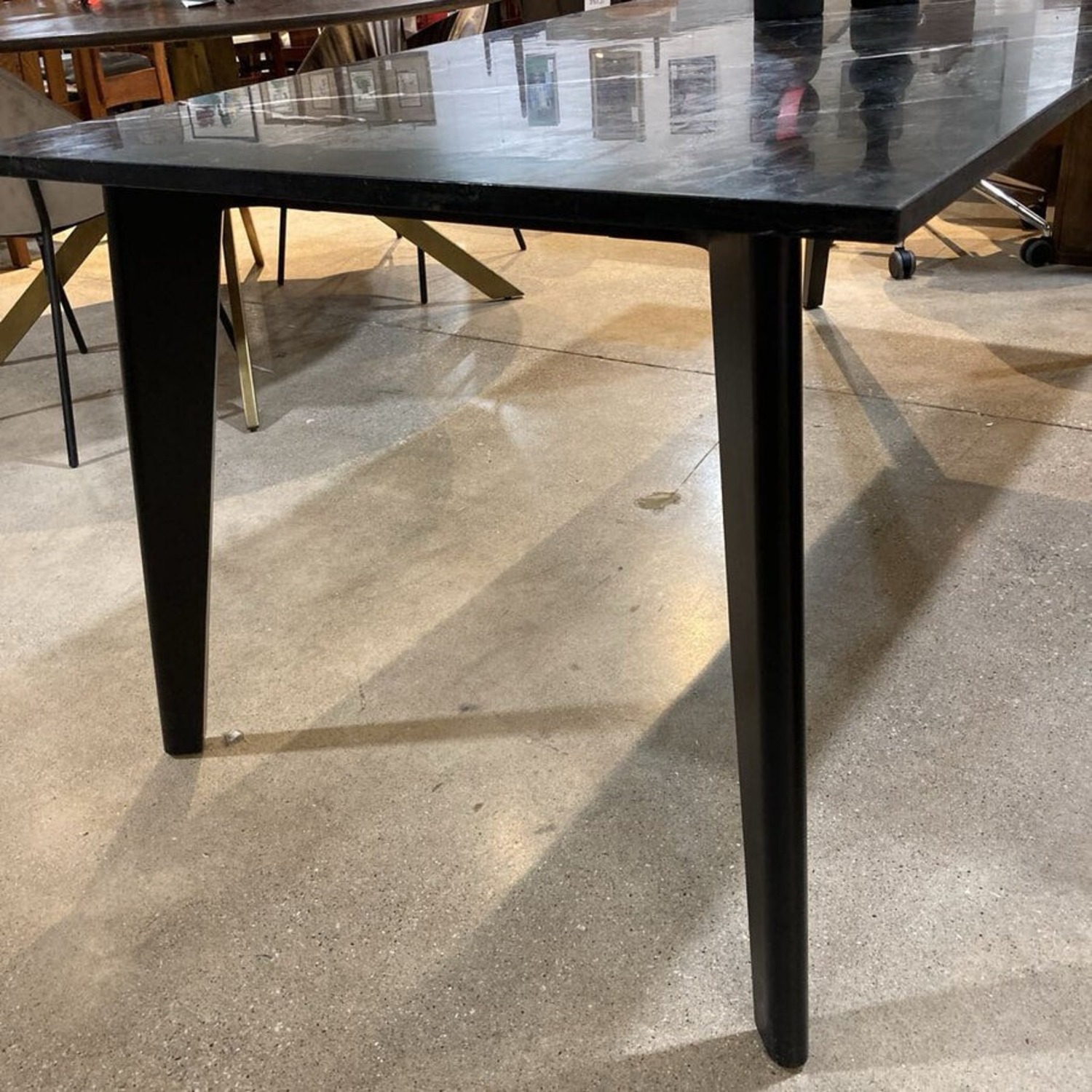 CB2 Harper Black Marble Slab Top Dining Table - image-8