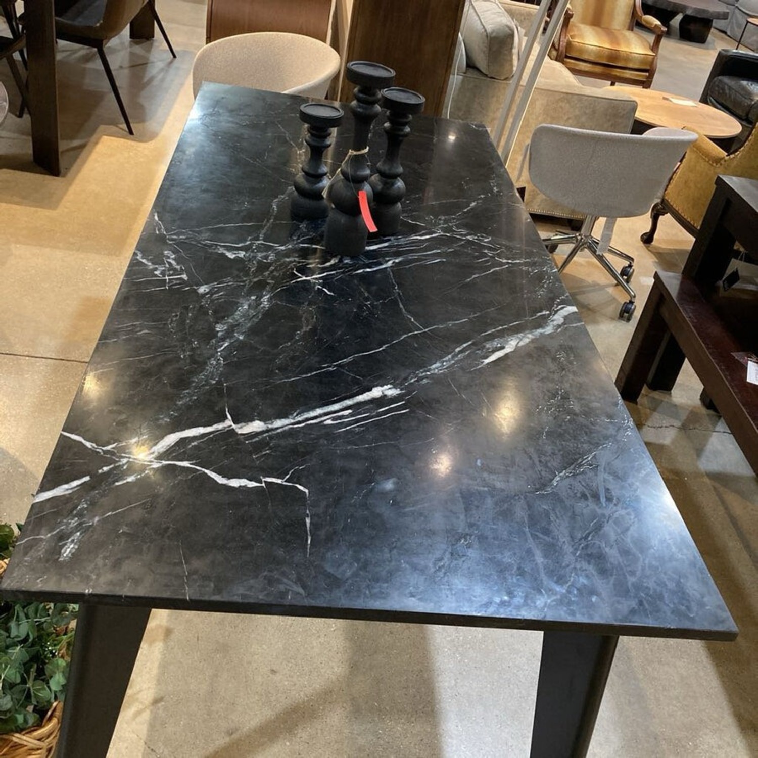CB2 Harper Black Marble Slab Top Dining Table - image-4