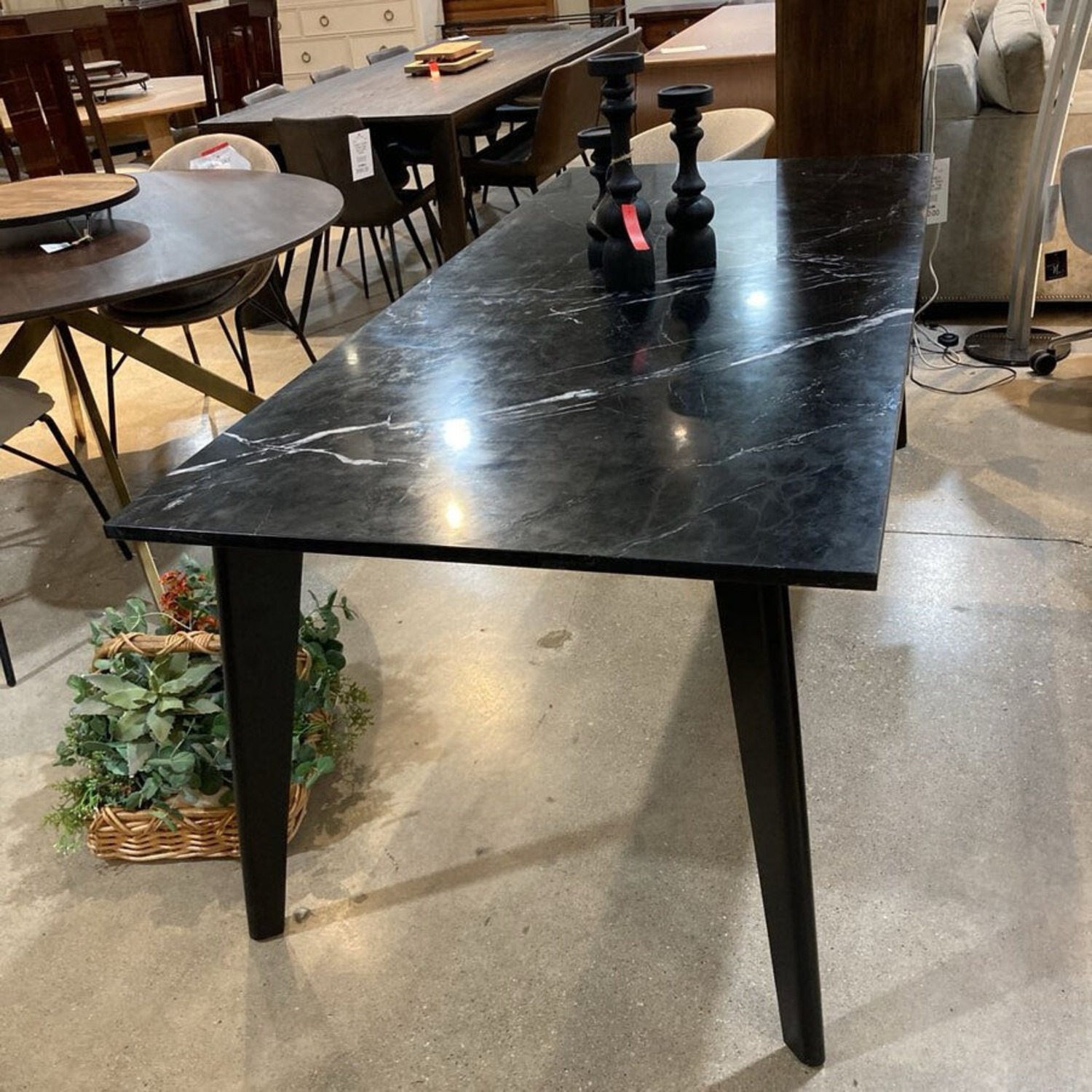 CB2 Harper Black Marble Slab Top Dining Table - image-10