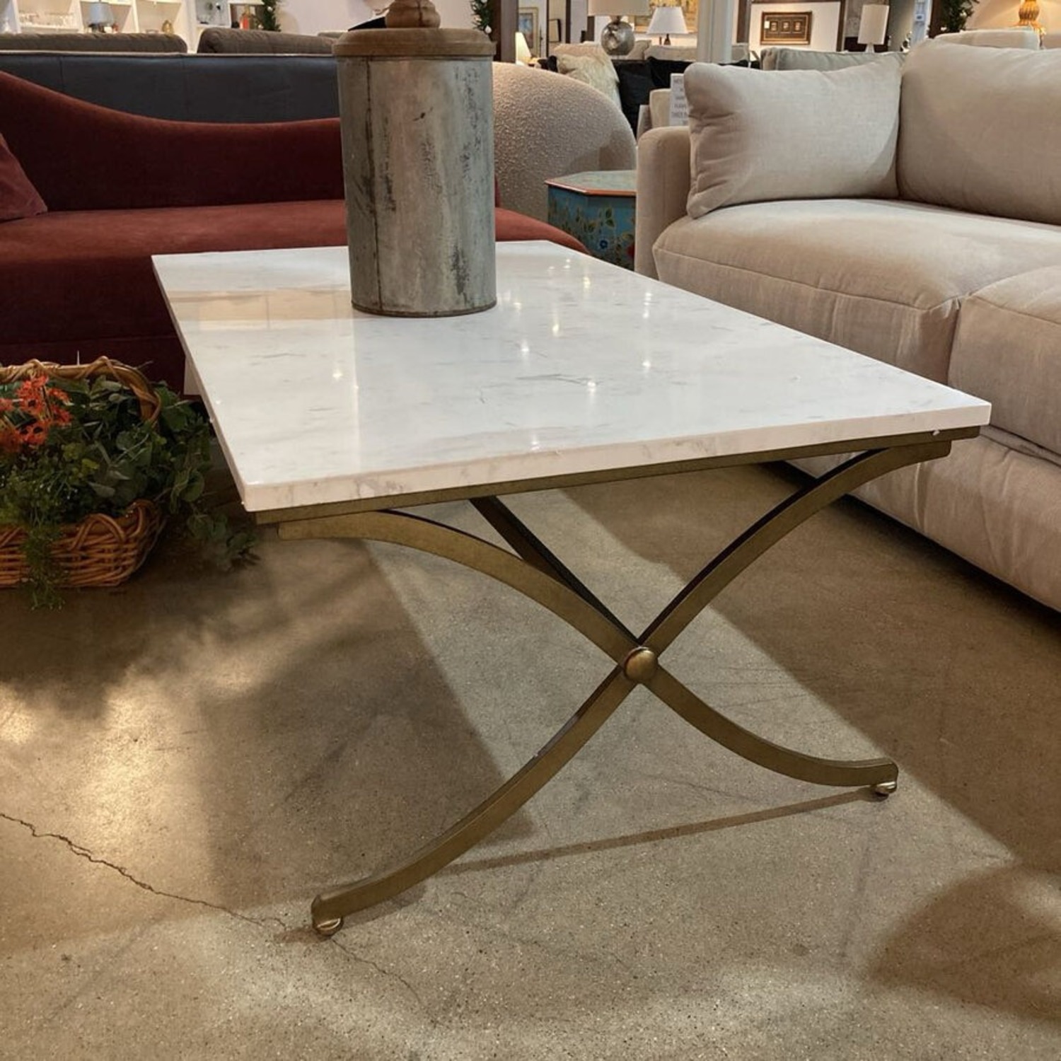 Pamina Marble & Brass Coffee Table - image-2