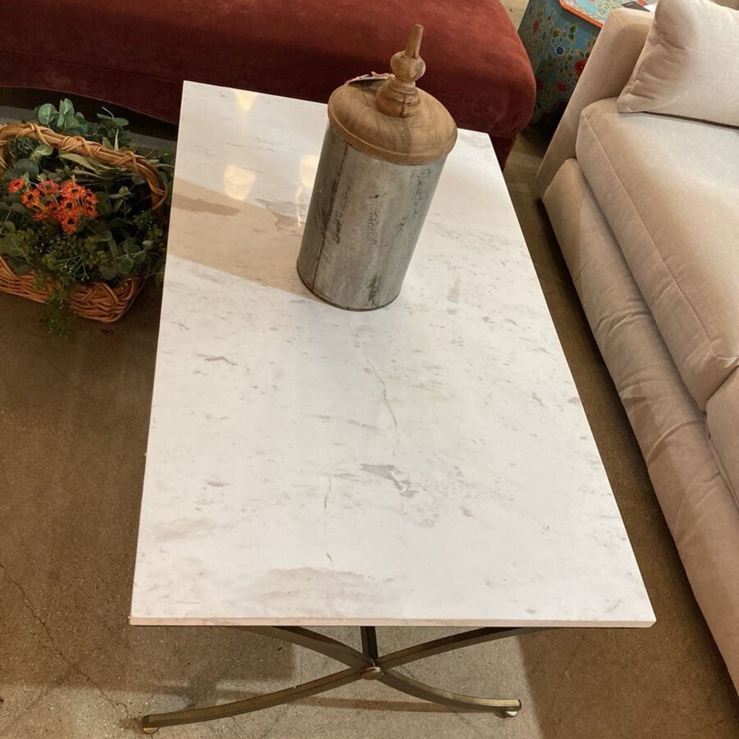 Pamina Marble & Brass Coffee Table - image-3