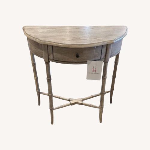 Used Skilling Driftwood Demilune Console Table for sale on AptDeco