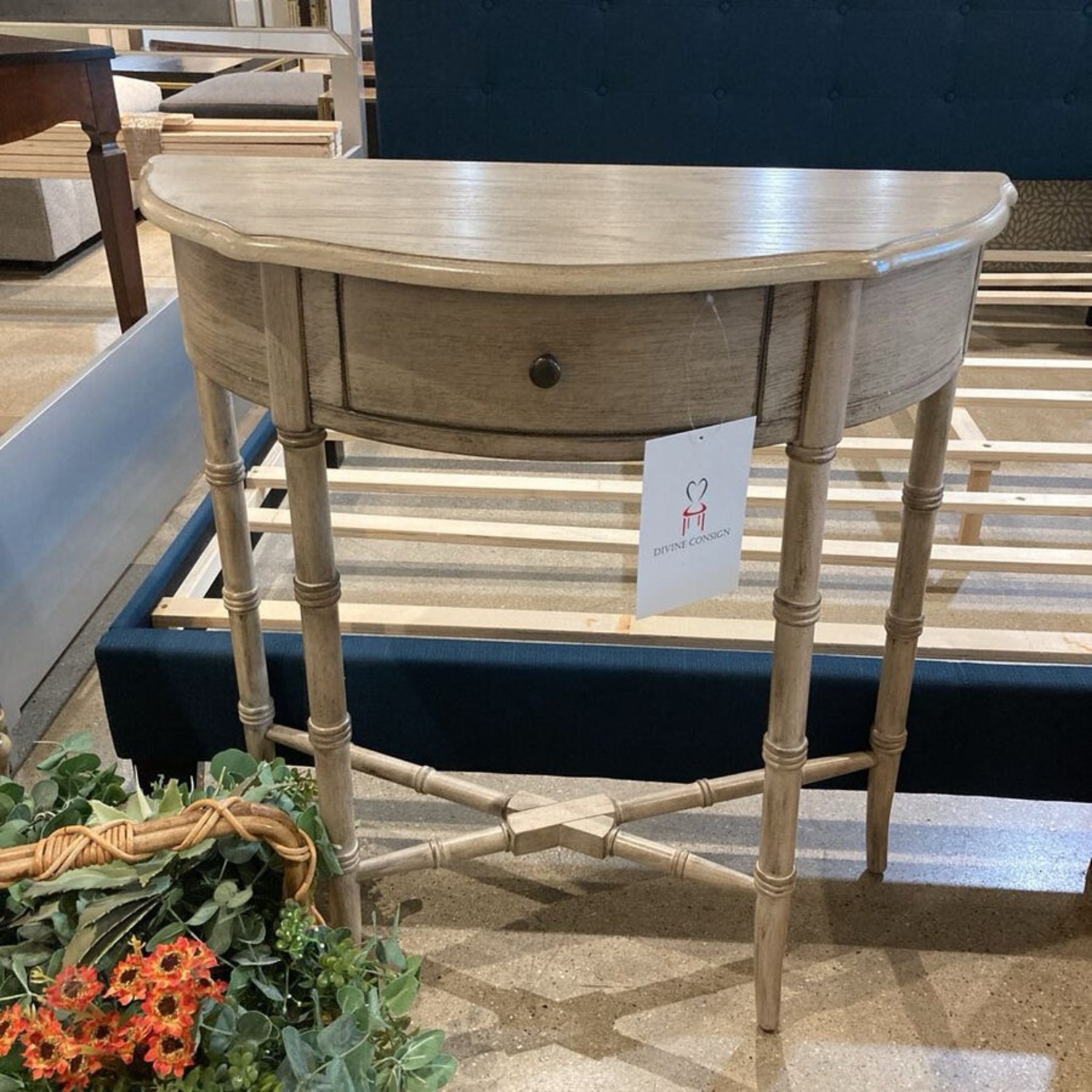 Skilling Driftwood Demilune Console Table - image-1