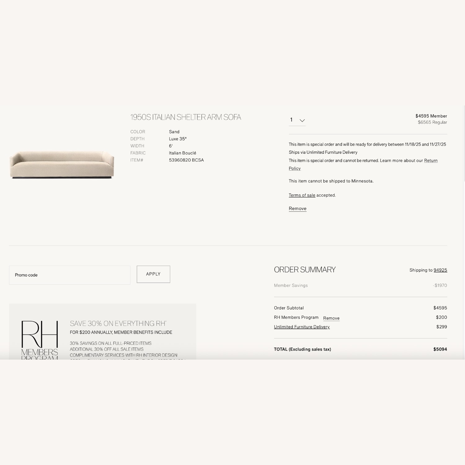  1950s Italian Shelter Arm Sofa - image-3