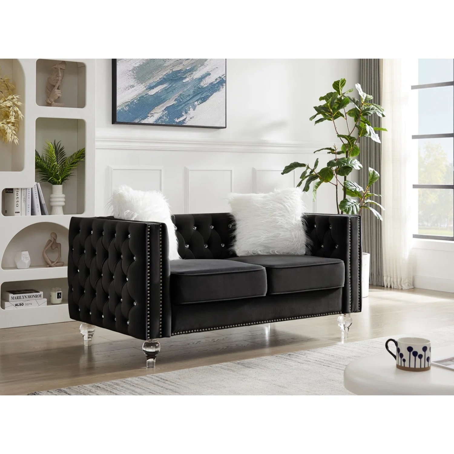 House of Hampton Black Loveseat - image-6