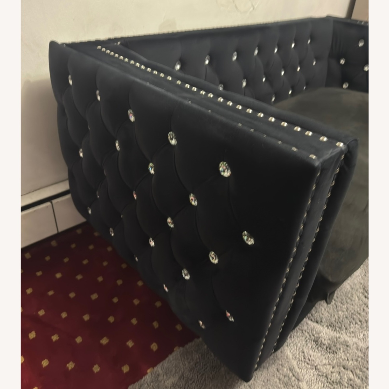 House of Hampton Black Loveseat - image-2