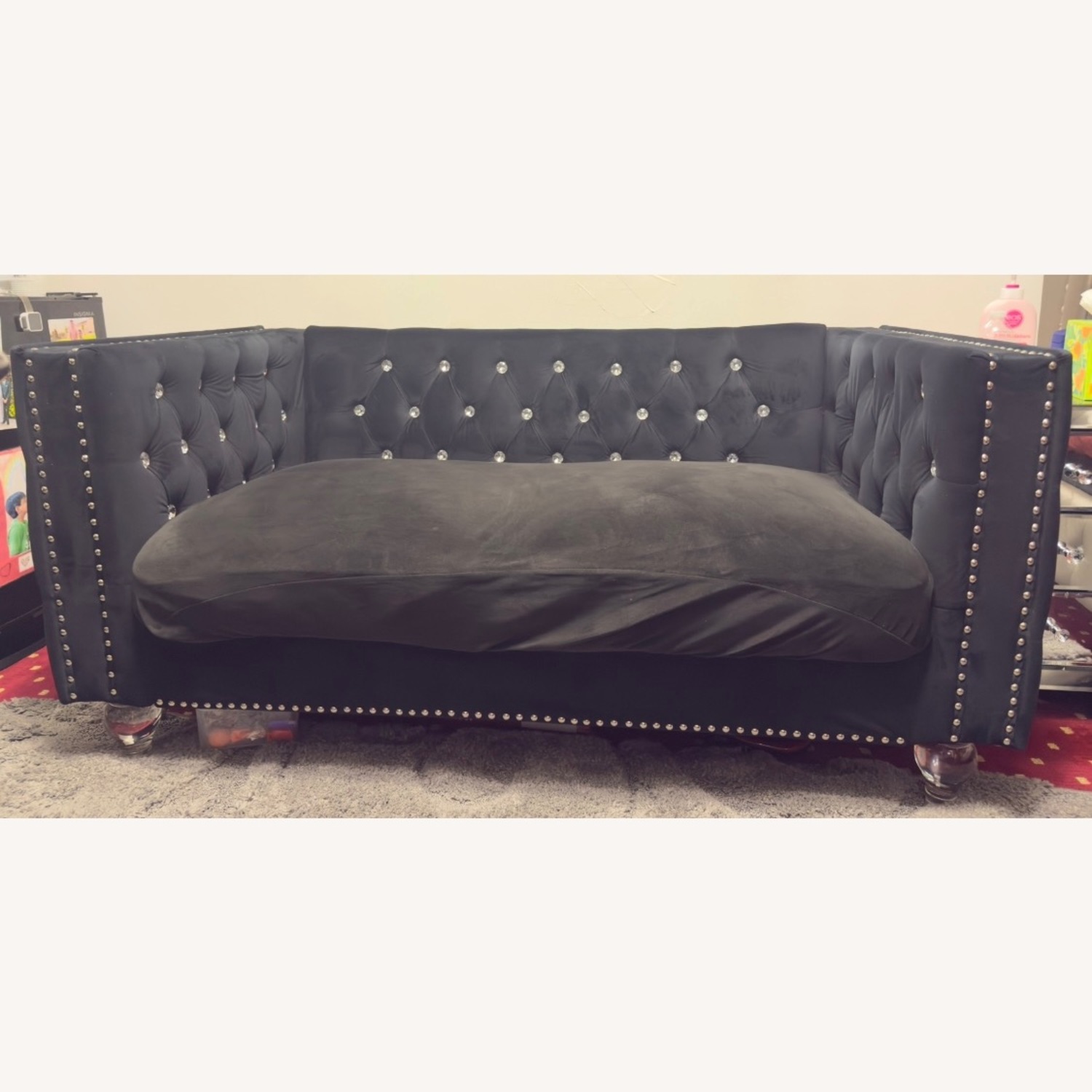 House of Hampton Black Loveseat - image-1