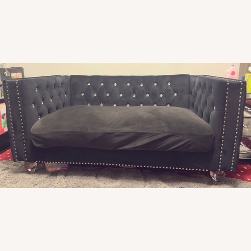Used House of Hampton Black Loveseat for sale on AptDeco
