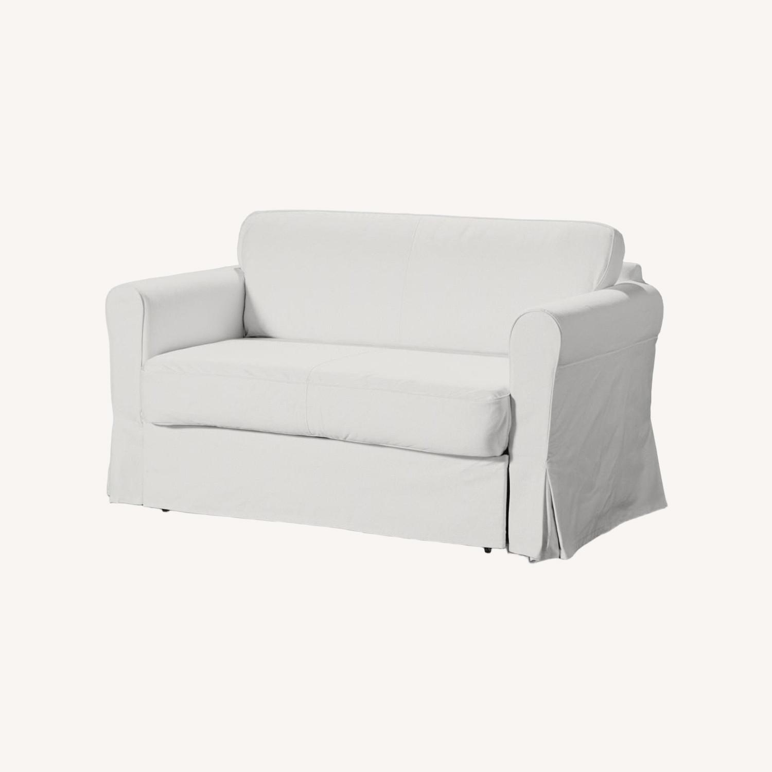 IKEA Hagalund White Fabric Sleeper Sofa - image-0