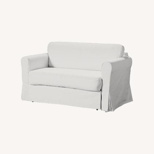 Used IKEA Hagalund White Fabric Sleeper Sofa for sale on AptDeco