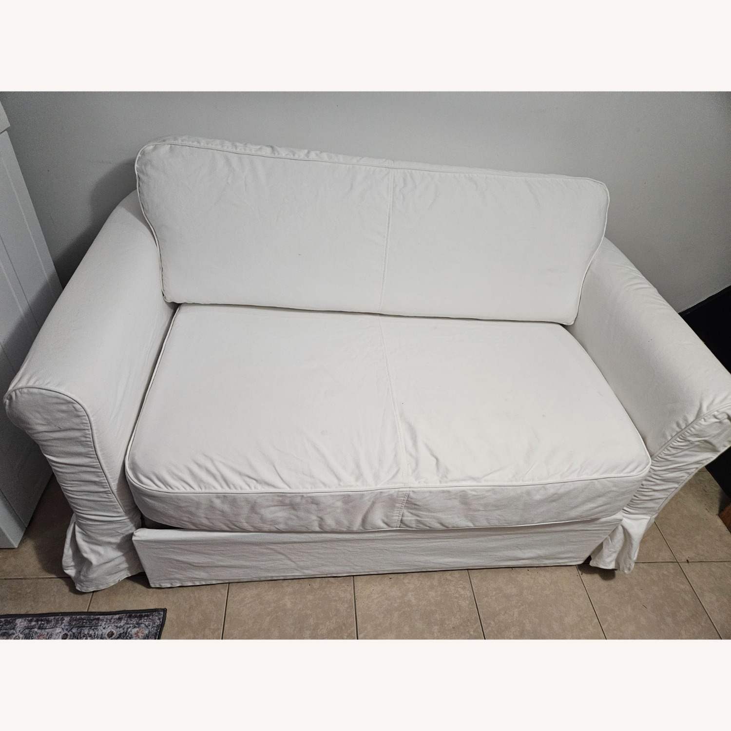 IKEA Hagalund White Fabric Sleeper Sofa - image-1