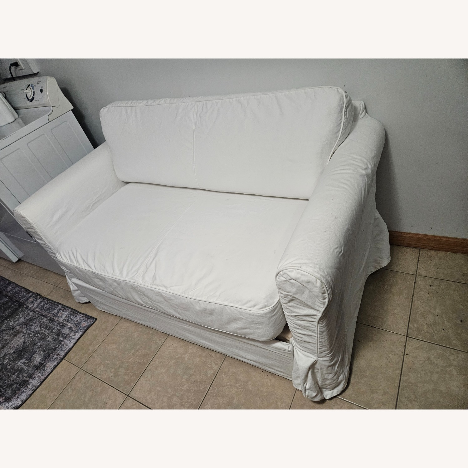 IKEA Hagalund White Fabric Sleeper Sofa - image-2