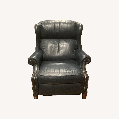 Used Vintage/Antique Blue Leather Recliner for sale on AptDeco