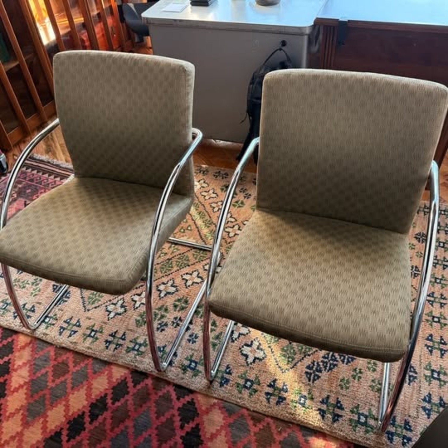 Green Fabric Dining Chairs - image-3