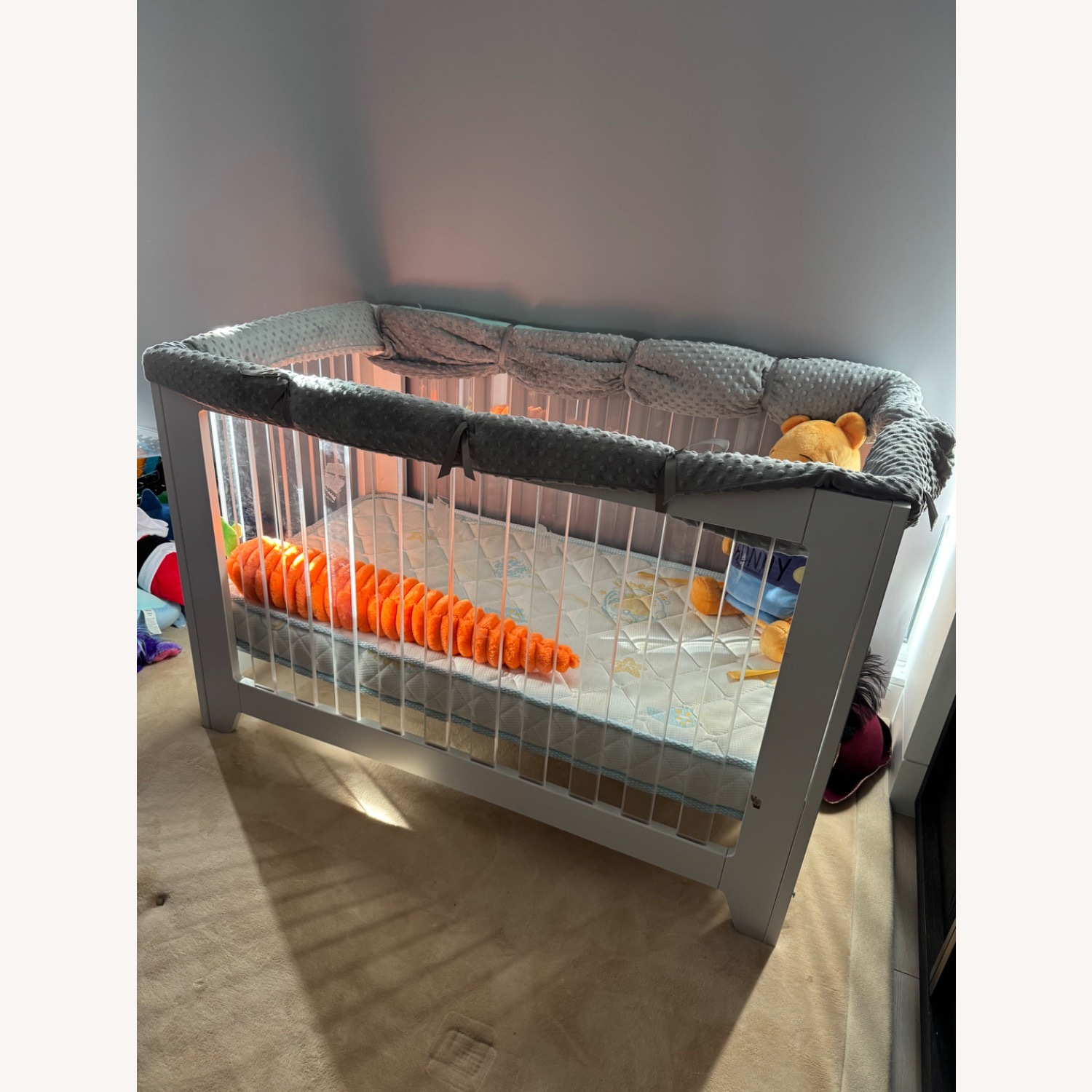 White Wood Crib - image-1