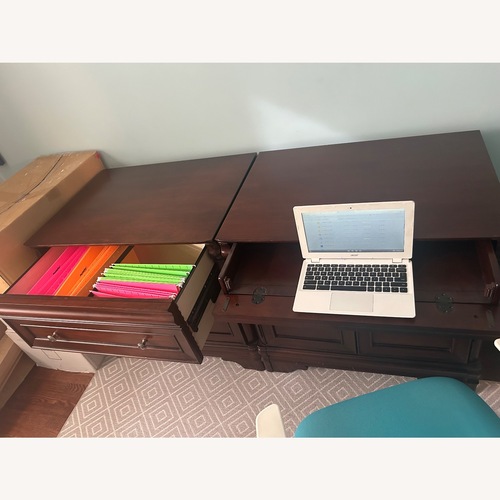 Used Raymour & Flanigan Brookhaven Dark Brown Sideboard for sale on AptDeco