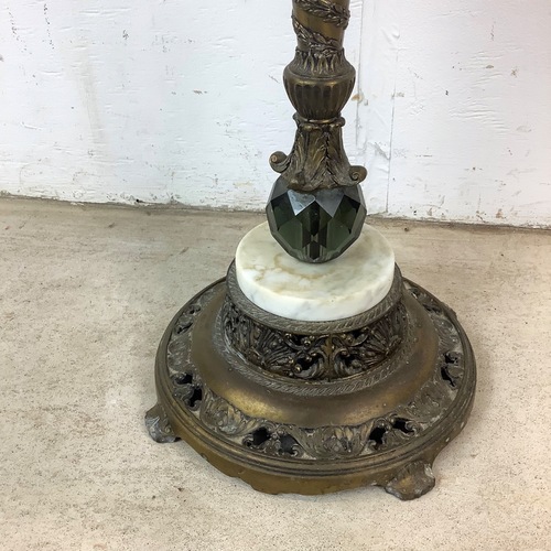 Used Marble-Top Vintage Parlor Table With Ornate Base for sale on AptDeco