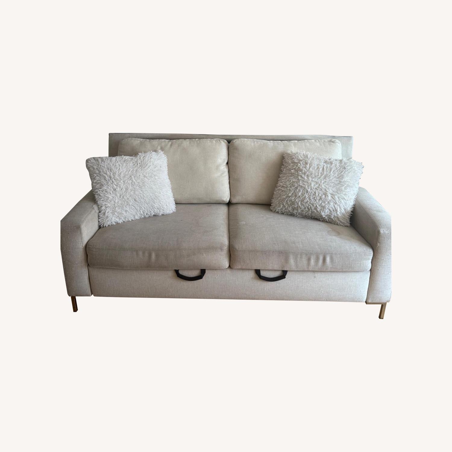 Natural Fabric Sleeper Sofa - image-0