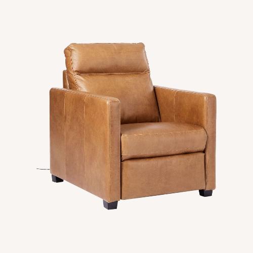 Used West Elm Harris Dark Brown Leather Recliner for sale on AptDeco