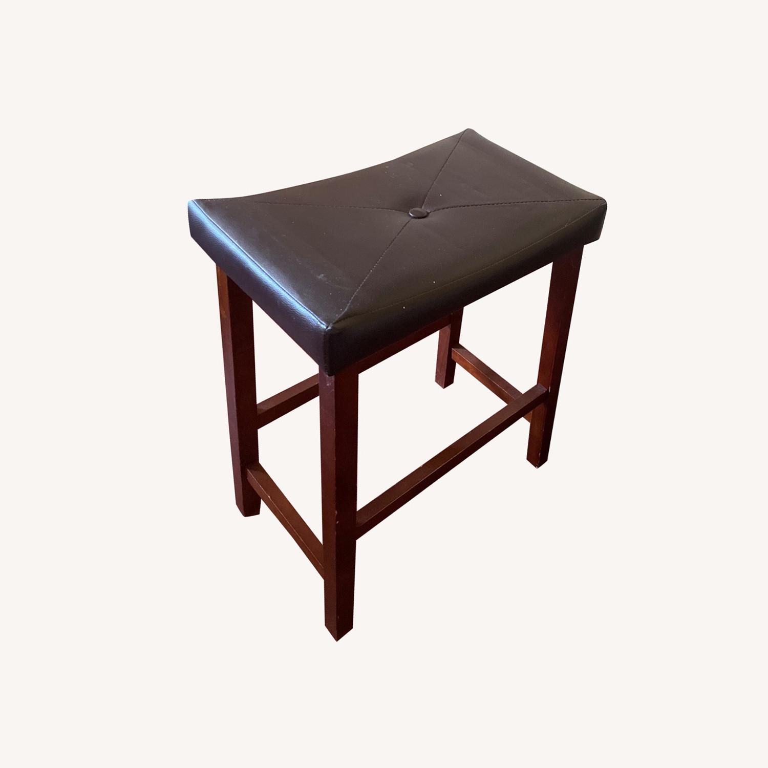 Dark Brown Leather Stools - image-0