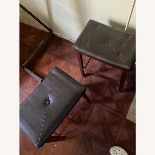 Used Dark Brown Leather Stools for sale on AptDeco
