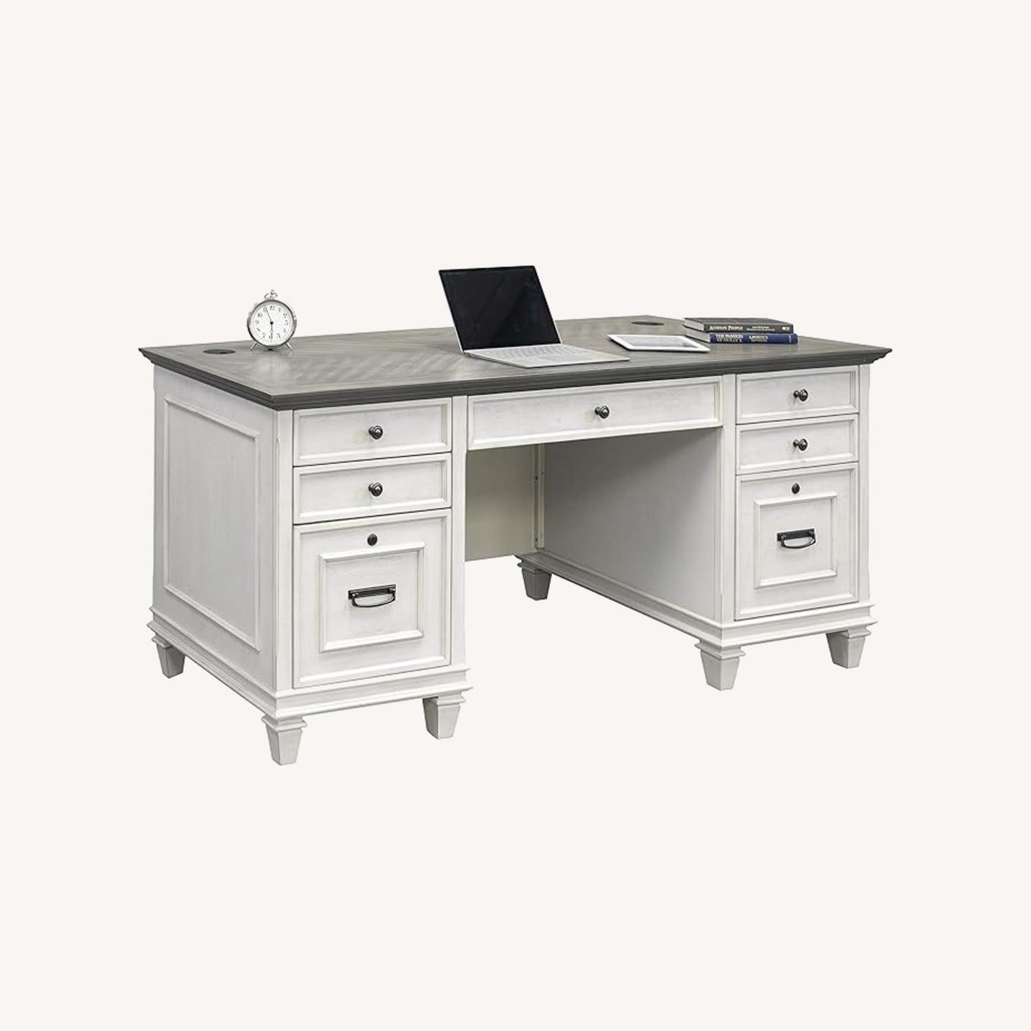 White Farmhouse Executive Desk - image-0