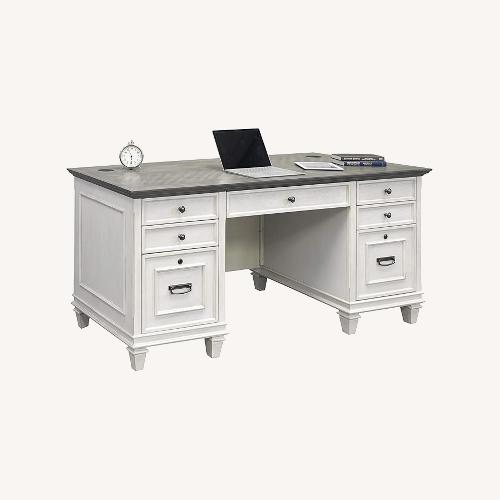 Used White Farmhouse Executive Desk for sale on AptDeco