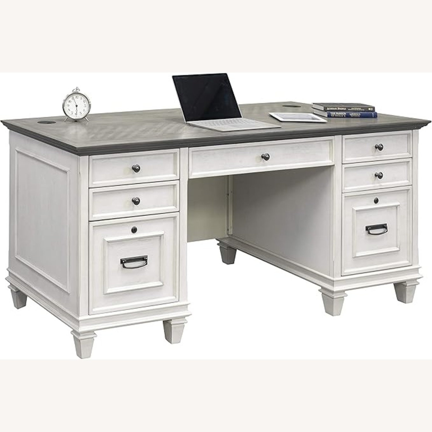 White Farmhouse Executive Desk - image-10