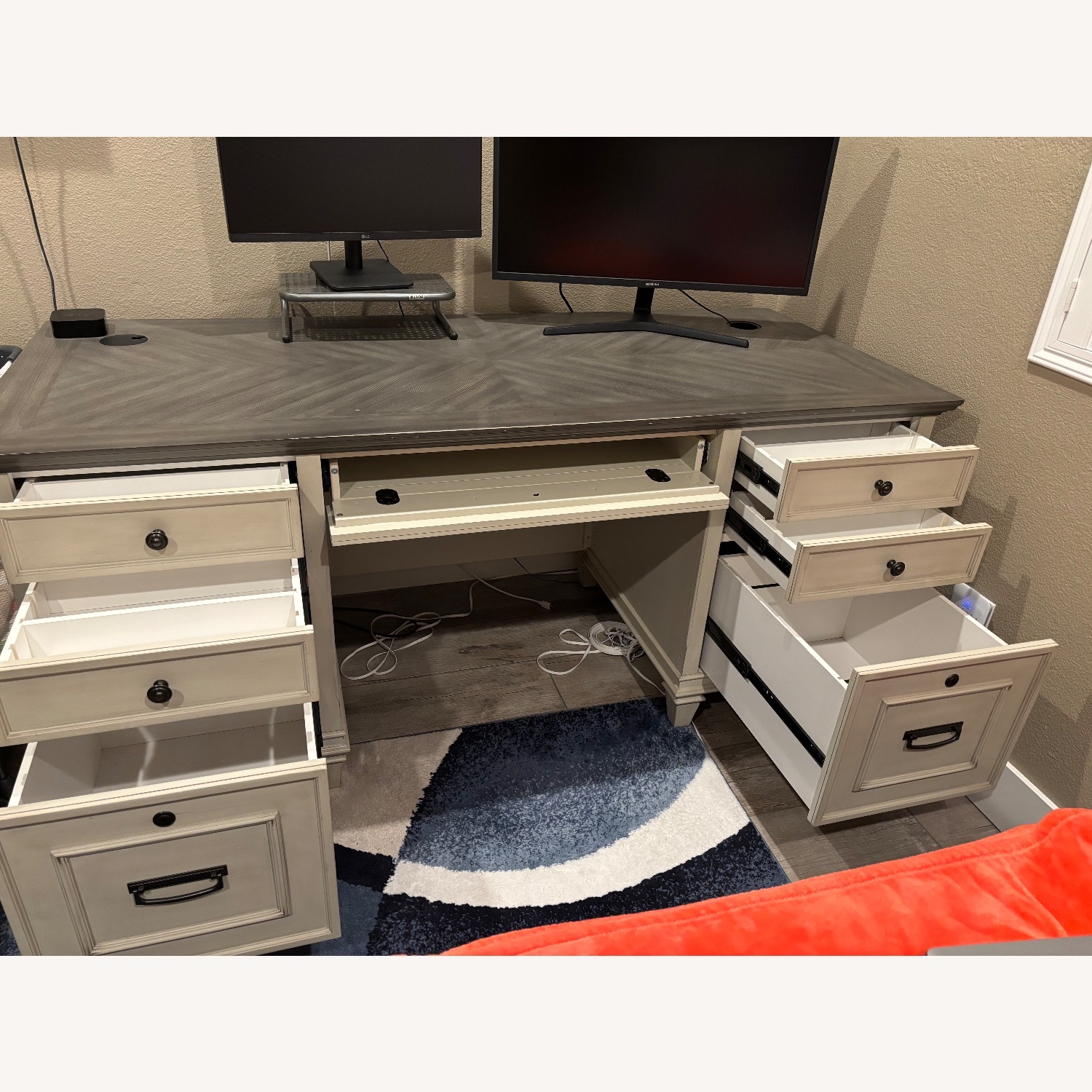 White Farmhouse Executive Desk - image-3