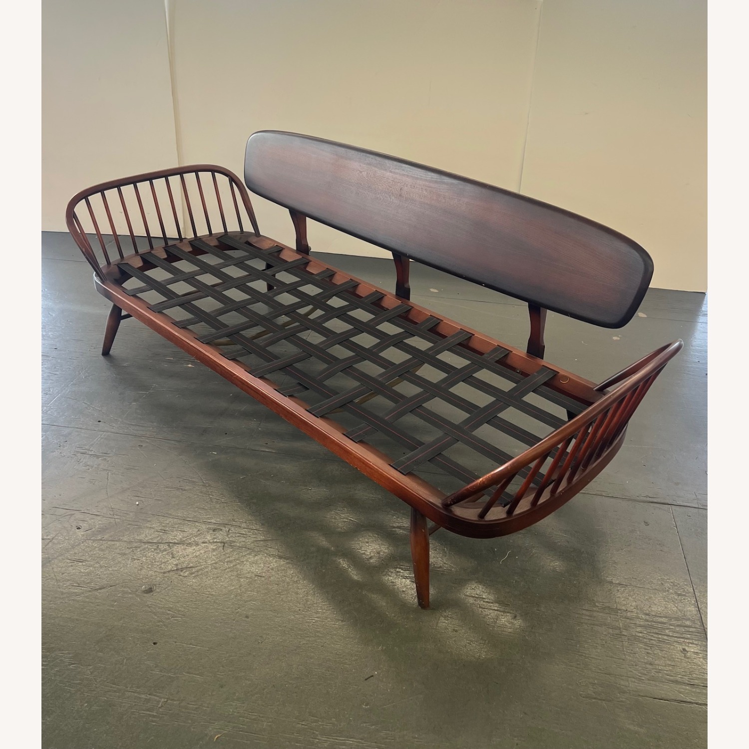 Vintage/Antique Dark Brown Wood 3+ Seater Sofa - image-1