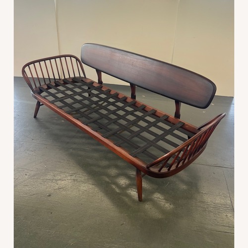 Used Vintage/Antique Dark Brown Wood 3+ Seater Sofa for sale on AptDeco