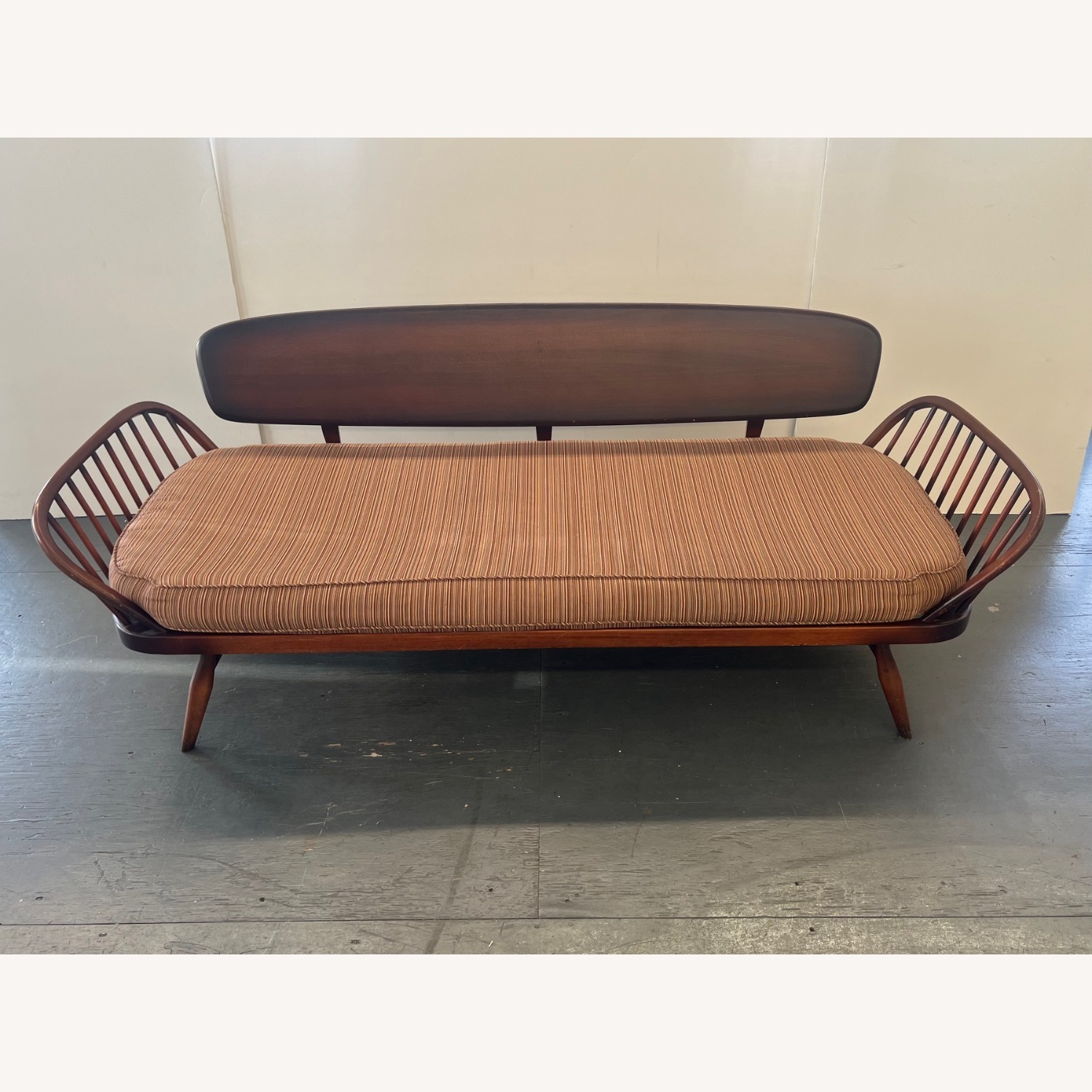 Vintage/Antique Dark Brown Wood 3+ Seater Sofa - image-7