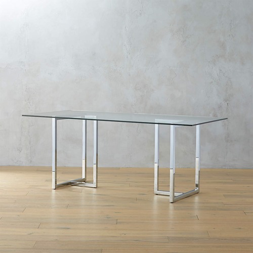 Used CB2 Silverado Dining Table Silver 72 Inch for sale on AptDeco