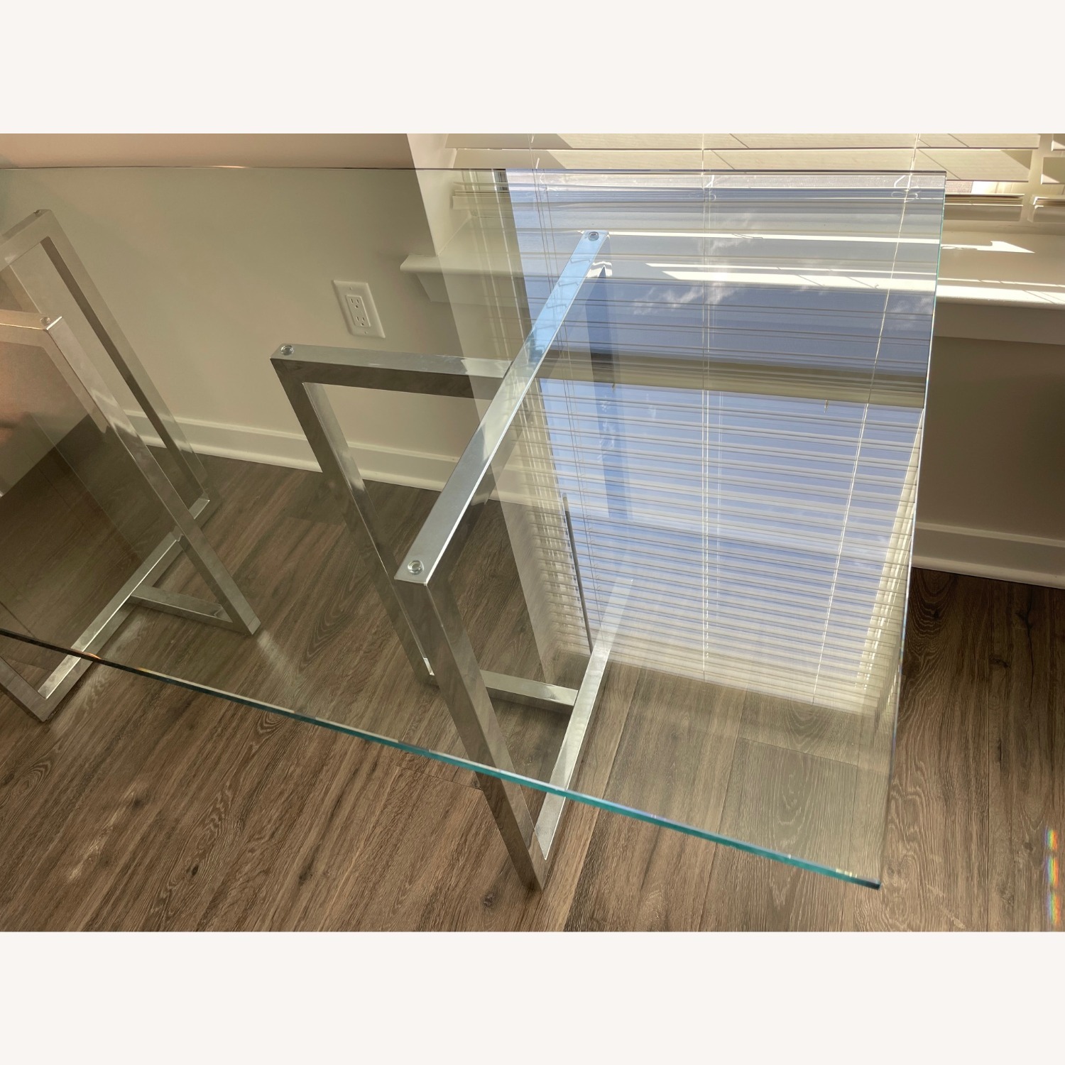 CB2 Silverado Dining Table Silver 72 Inch - image-2