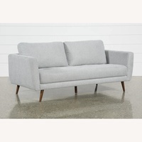 Living Spaces Light Gray Fabric 2 Seater Sofa