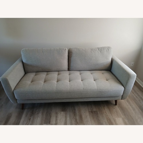 Used Living Spaces Light Gray Fabric 2 Seater Sofa for sale on AptDeco