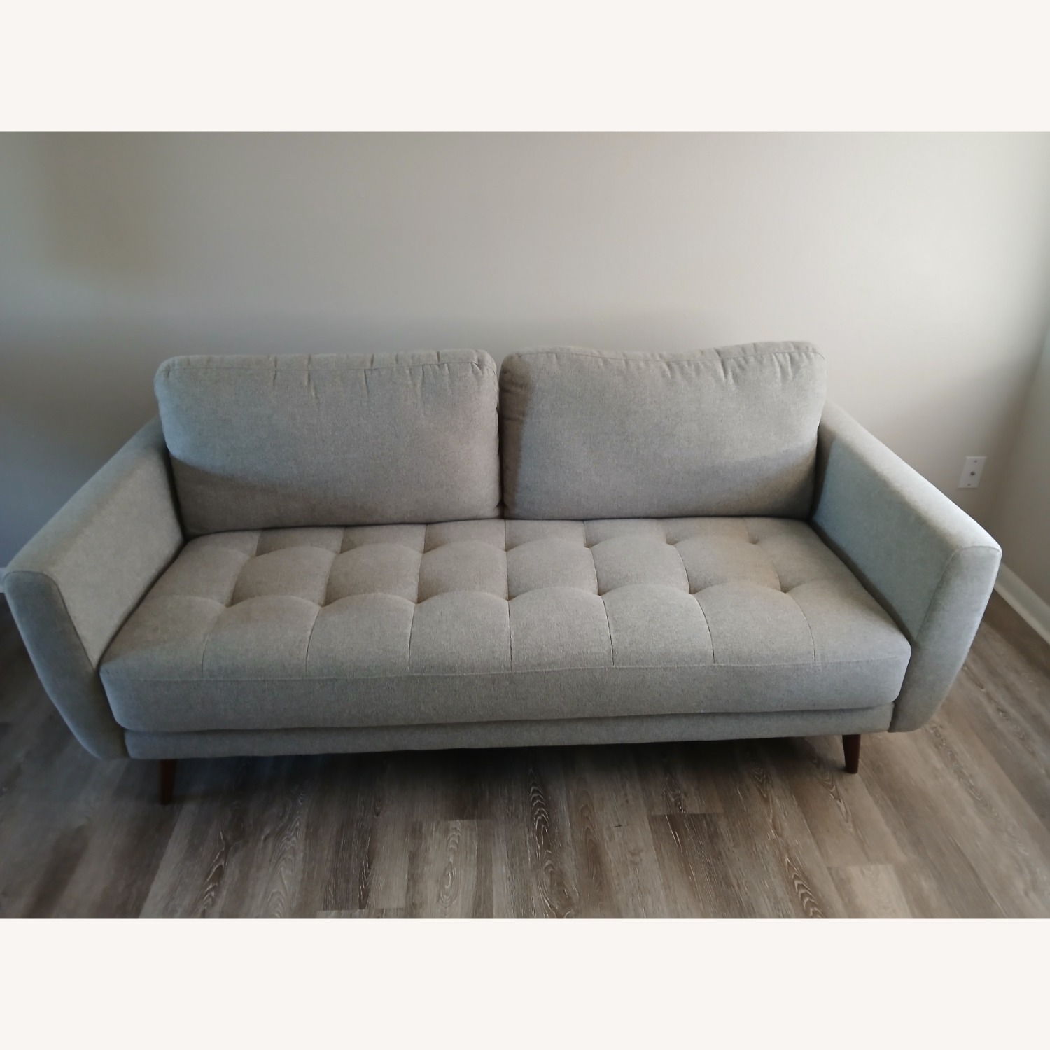 Living Spaces Light Gray Fabric 2 Seater Sofa - image-2