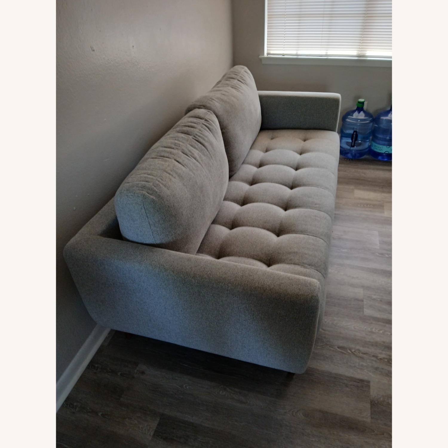 Living Spaces Light Gray Fabric 2 Seater Sofa - image-3