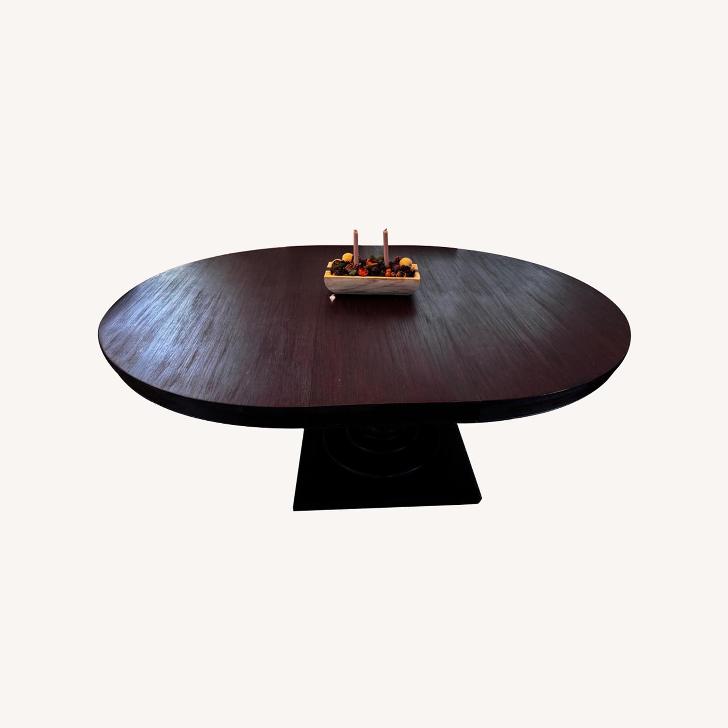 Crate & Barrel Dark Brown Wood Dining Table - image-0